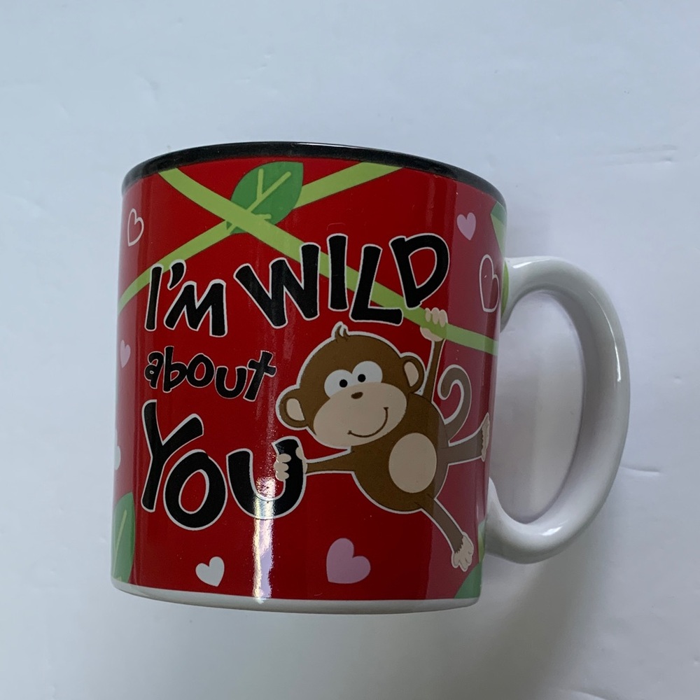 Burton Red Mug with Playful Monkey Design